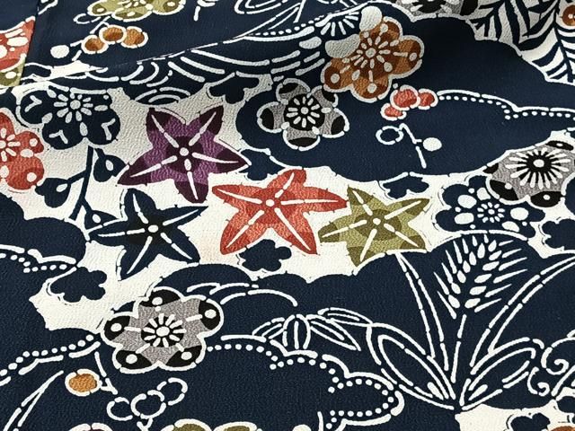 平和屋着物■上質な小紋　単衣　雲重ね文　正絹　逸品　未使用　AAAL0663Ack