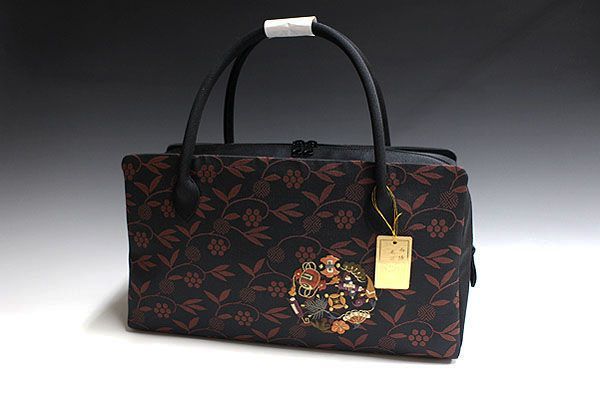 新品未使用 ！！ ポイント刺繍入り 西陣帯地使用 利休バッグ 25061