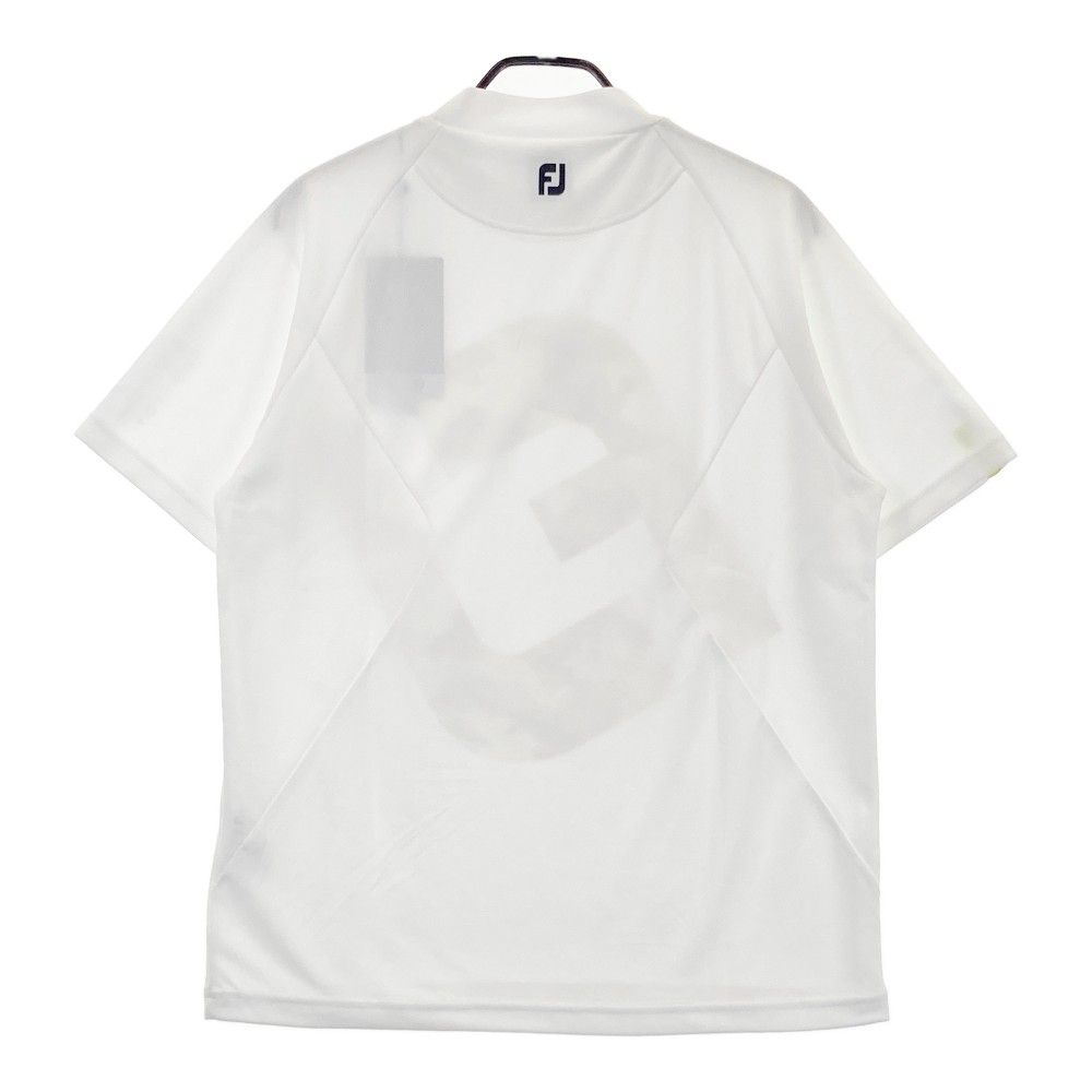 サイズ：XL FOOT JOY フットジョイ 2024年モデル ハイネック半袖Tシャツ ビッグロゴ  ホワイト系 [240101435013] ゴルフウェア メンズ ストスト サイズ：XL FOOT JOY フットジョイ 2024年モデル ハイネック半袖