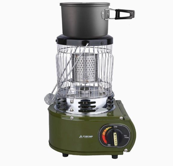 カセットガスストーブ ガスヒーター キャンプ デカ暖 1台2役 アウトドア ポータブルヒーター 電源不要 防寒対策 屋外用 暖房機 釣り