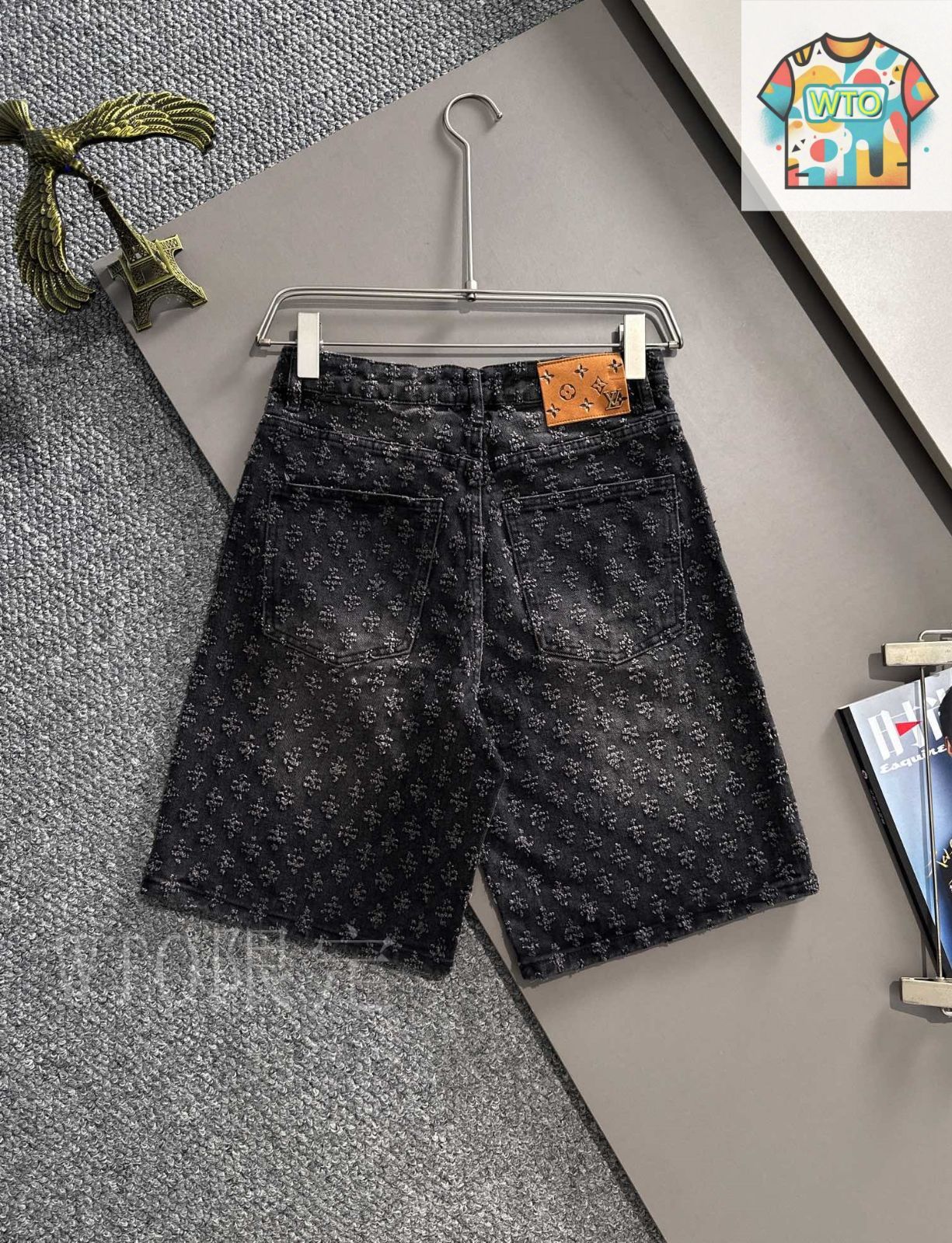 今日特価】LV 2025SS モノグラム満タッチ刺繍デニムショート
