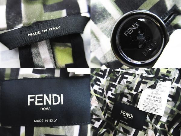 【希少】FENDI フェンディ FF総柄 ジャガード ダブルジャケット 44 美品 FENDI フェンディ FF ズッカ柄 総柄 テーラードジャケット