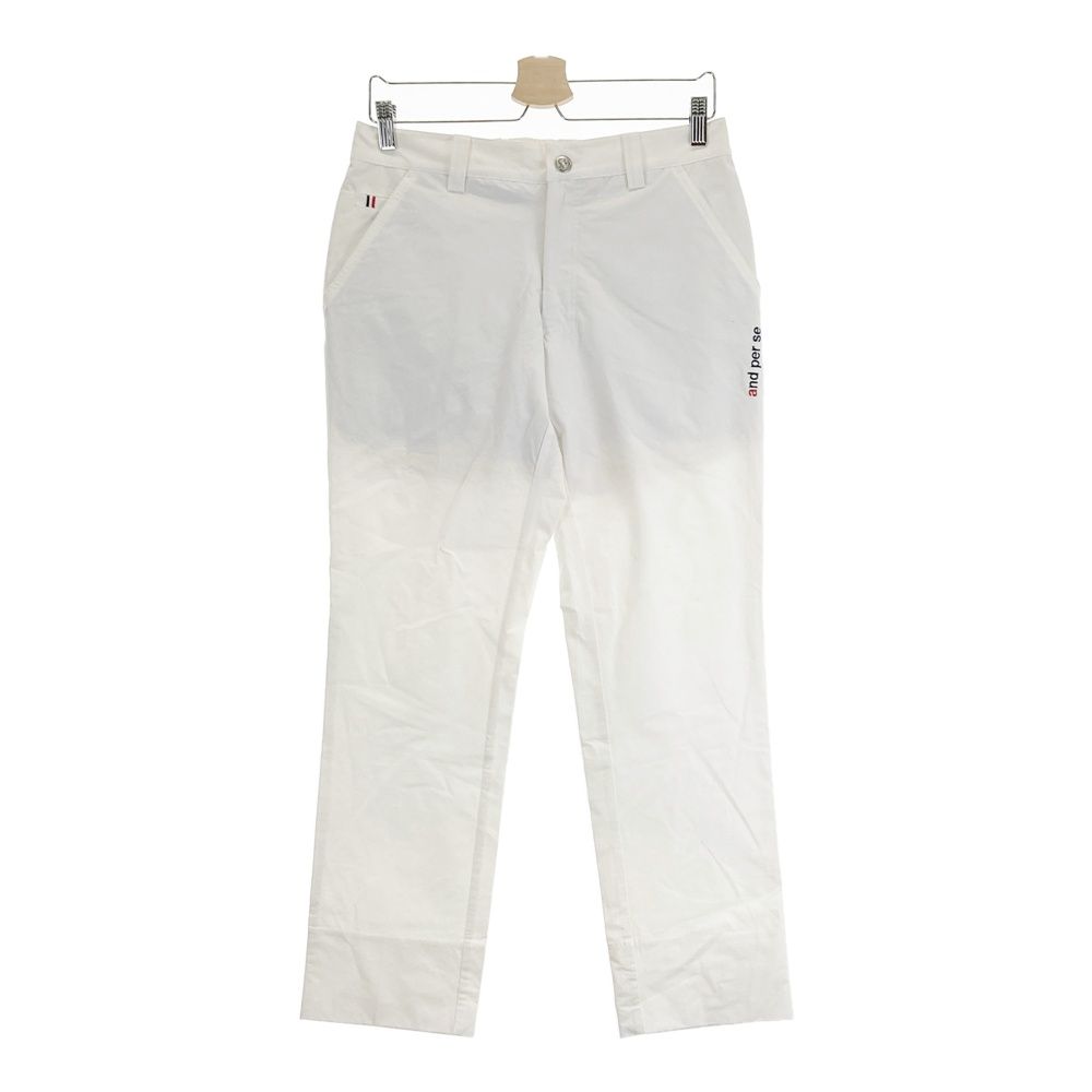 サイズ：M AND PER SE アンパスィ ストレッチパンツ 裏地付 ホワイト系
