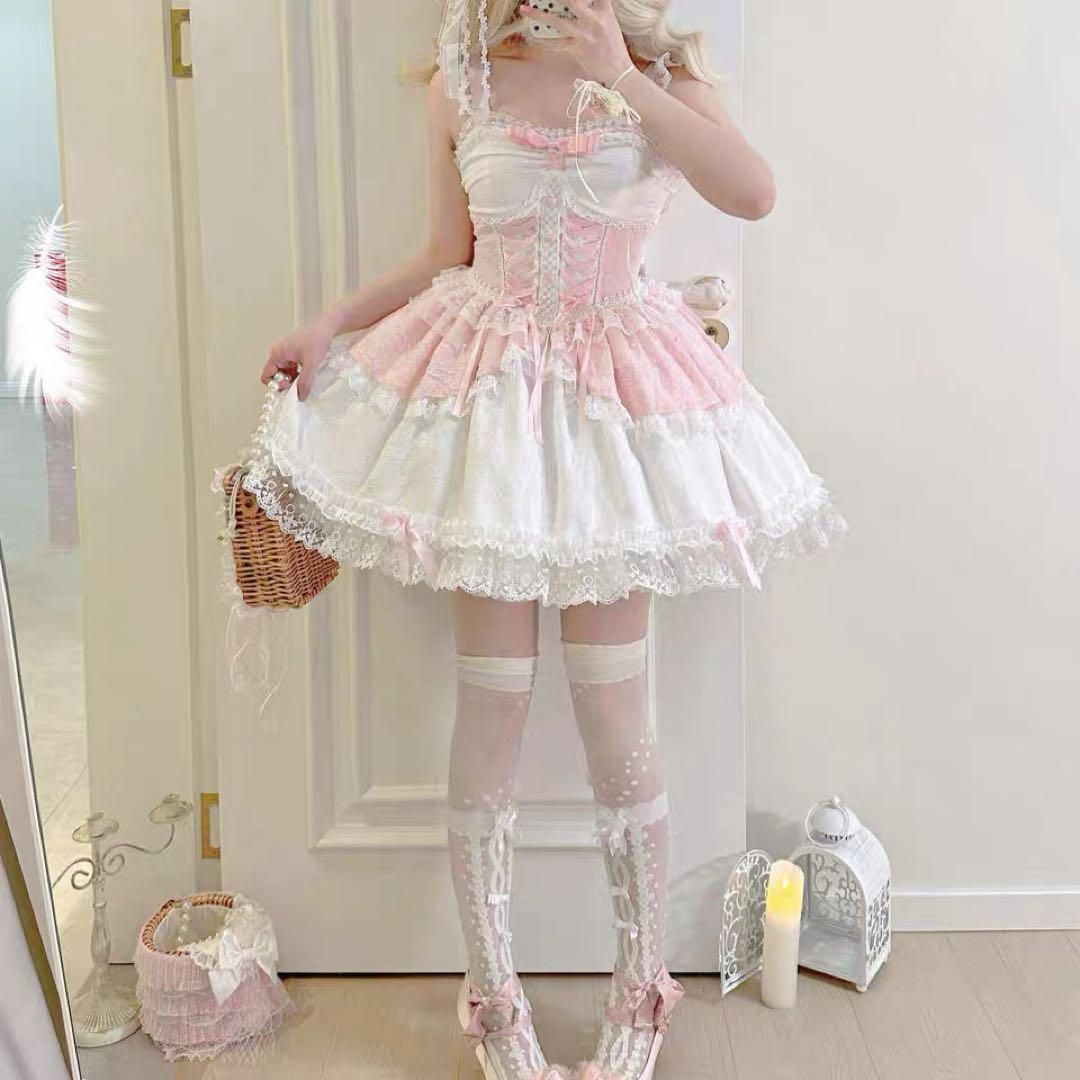 ♥ 大きなリボンが可愛いロリータジャンパースカート♪お出かけにオススメ