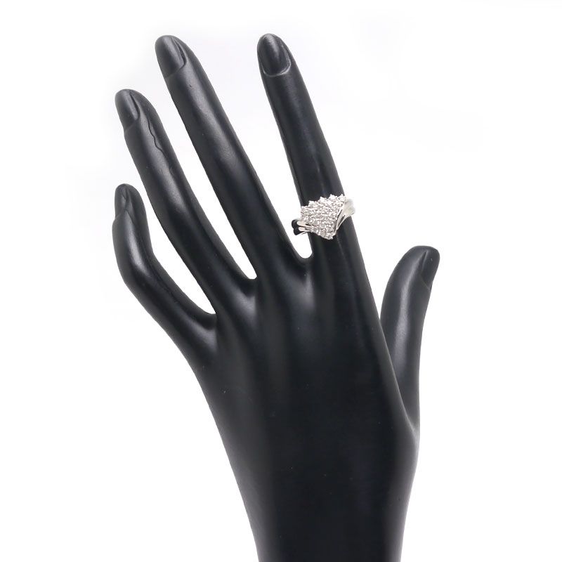 脇石ダイヤ タンザナイト0.7ct Pt850リング #11 ダイヤモンドリング