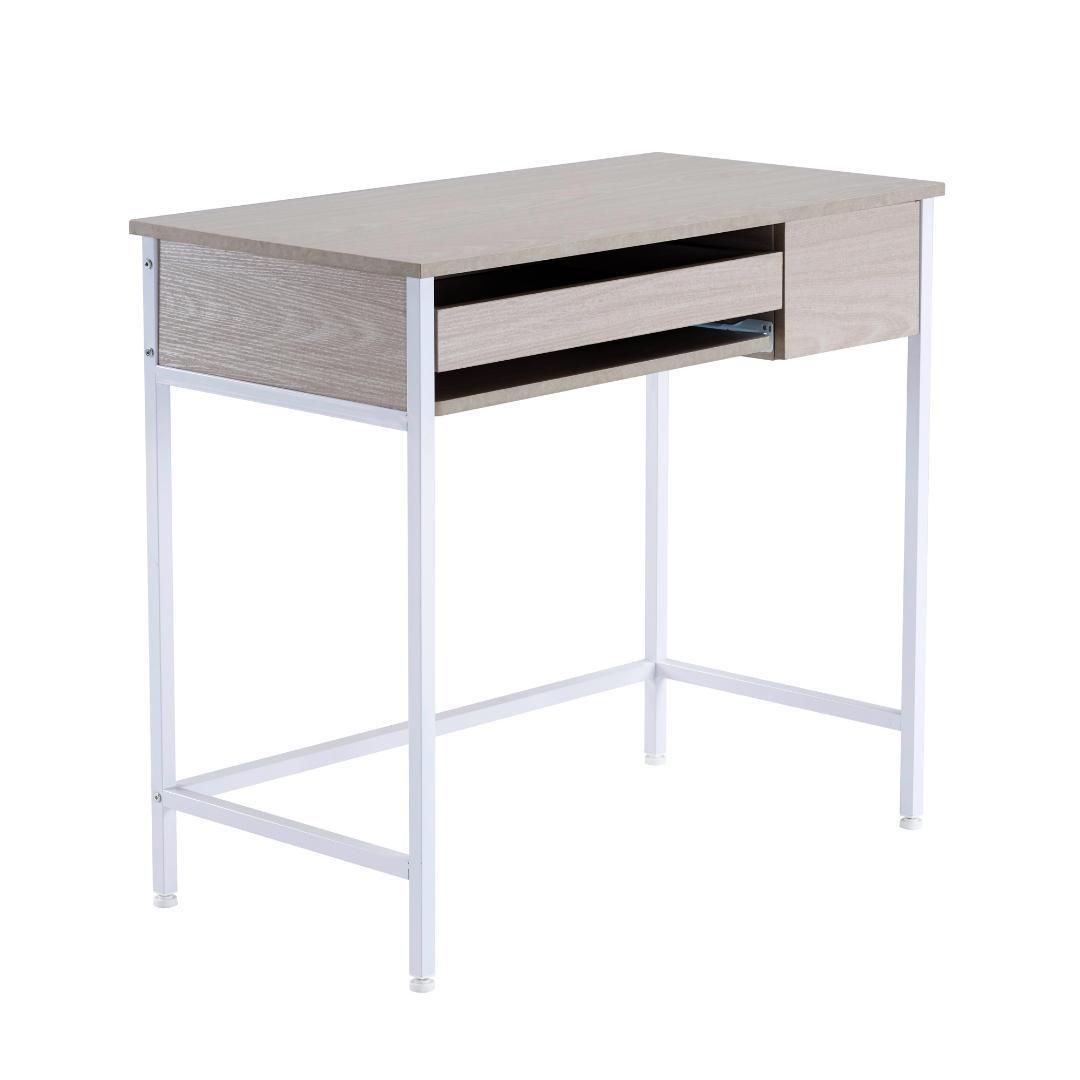 卸売 【木目調ホワイト】パソコンデスク 引き出し付き 収納台 pcデスク