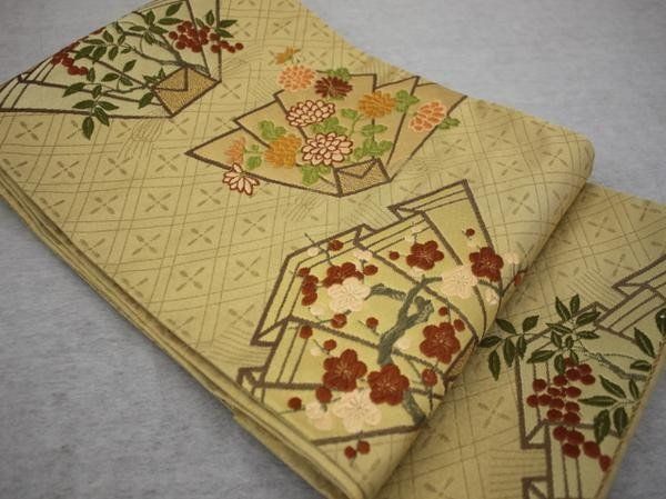 品良く締める　誉田屋源兵衛　パールベージュの袋帯 品良く締める 誉田屋源兵衛 パールベージュの袋帯 品良く締める 誉田屋