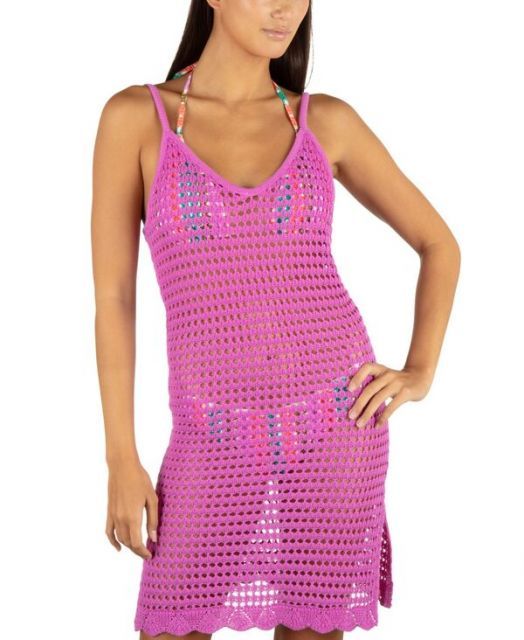 送料無料 ハーレー レディース ワンピース トップス Juniors Crochet Mini Dress Cover-Up Orchid