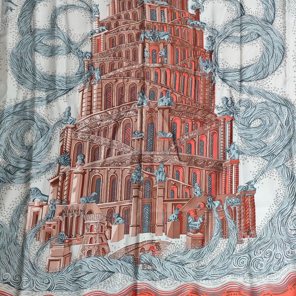 HERMES エルメス カレ90 LES RIVIERES DE BABEL HERMES】エルメス『カレ90 バベルの川 LES RIVIERES DE BABEL