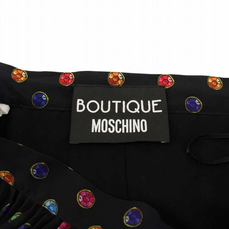 モスキーノ MOSCHINO BOUTIQUE プリーツスカート ミニ 総柄 I40