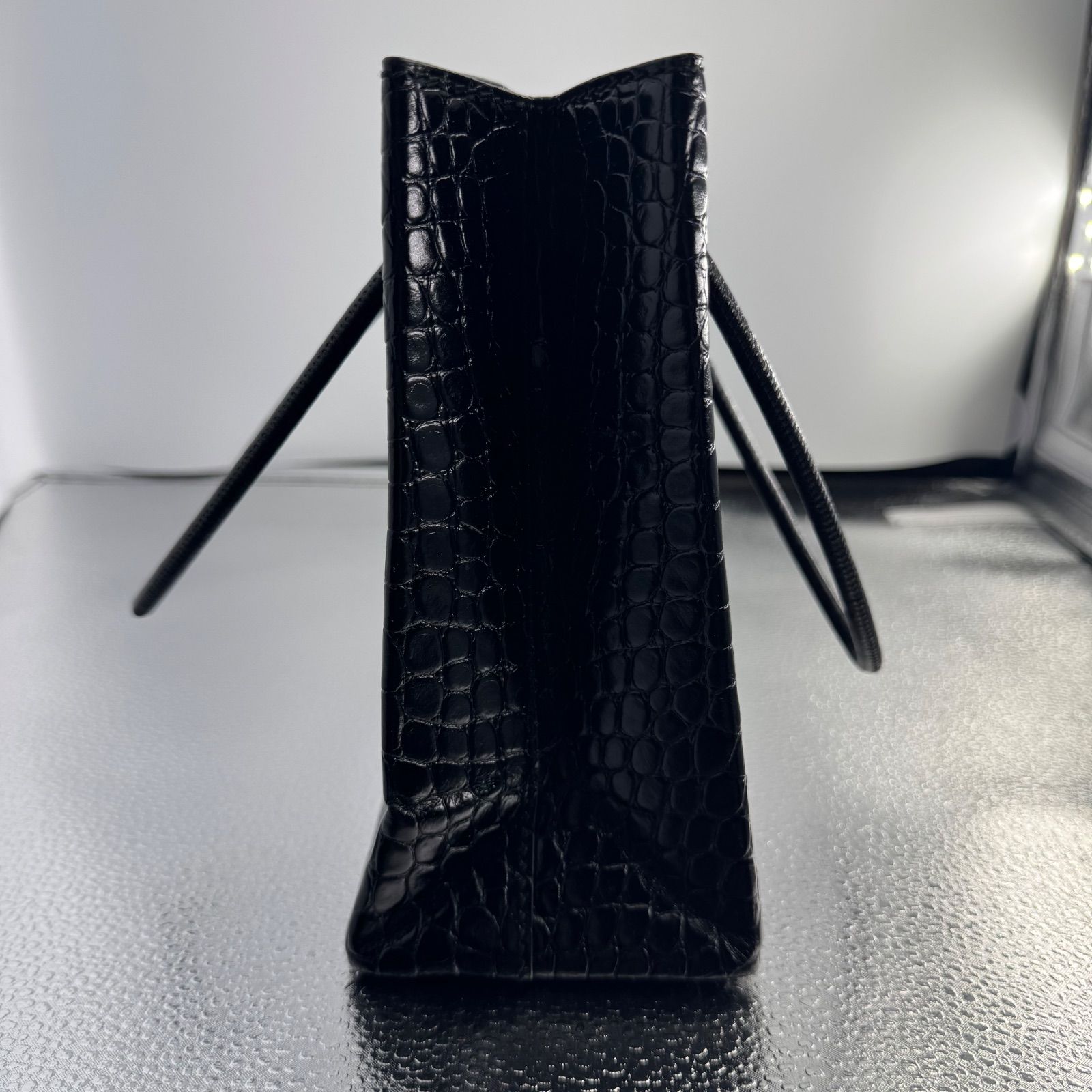 バレンシアガ ショッピングバッグ 2WAY クロコ型押し ショルダー トート