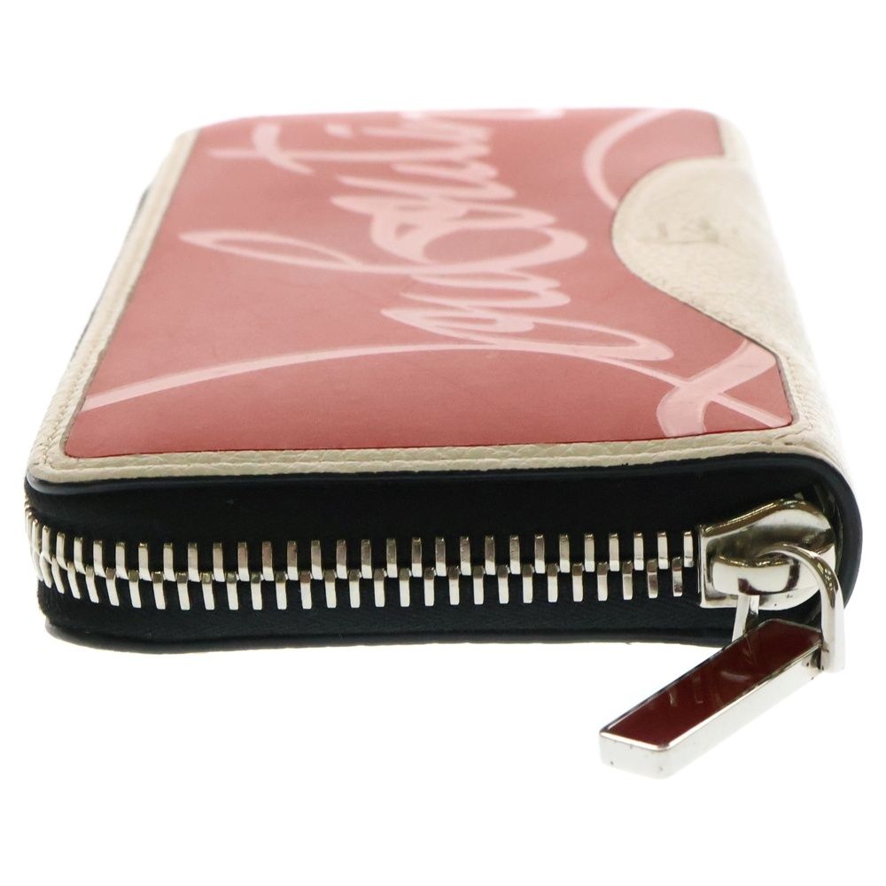 クリスチャンルブタン パネトーネ 長財布 ホワイト×赤 レザー ラウンド