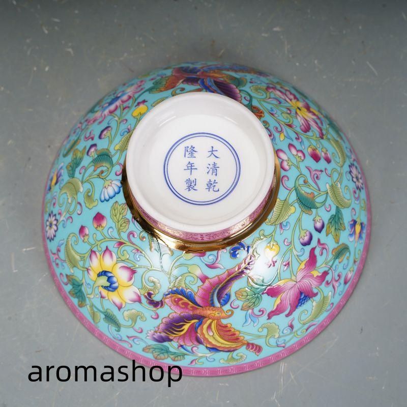 清乾隆磁器琺瑯彩花碗 景徳鎮 陶磁器 装飾品 現代工芸品 美術品 置物 乾隆琺瑯彩六方瓶 景徳鎮 陶磁器 装飾品 現代工芸品 美術品 置物