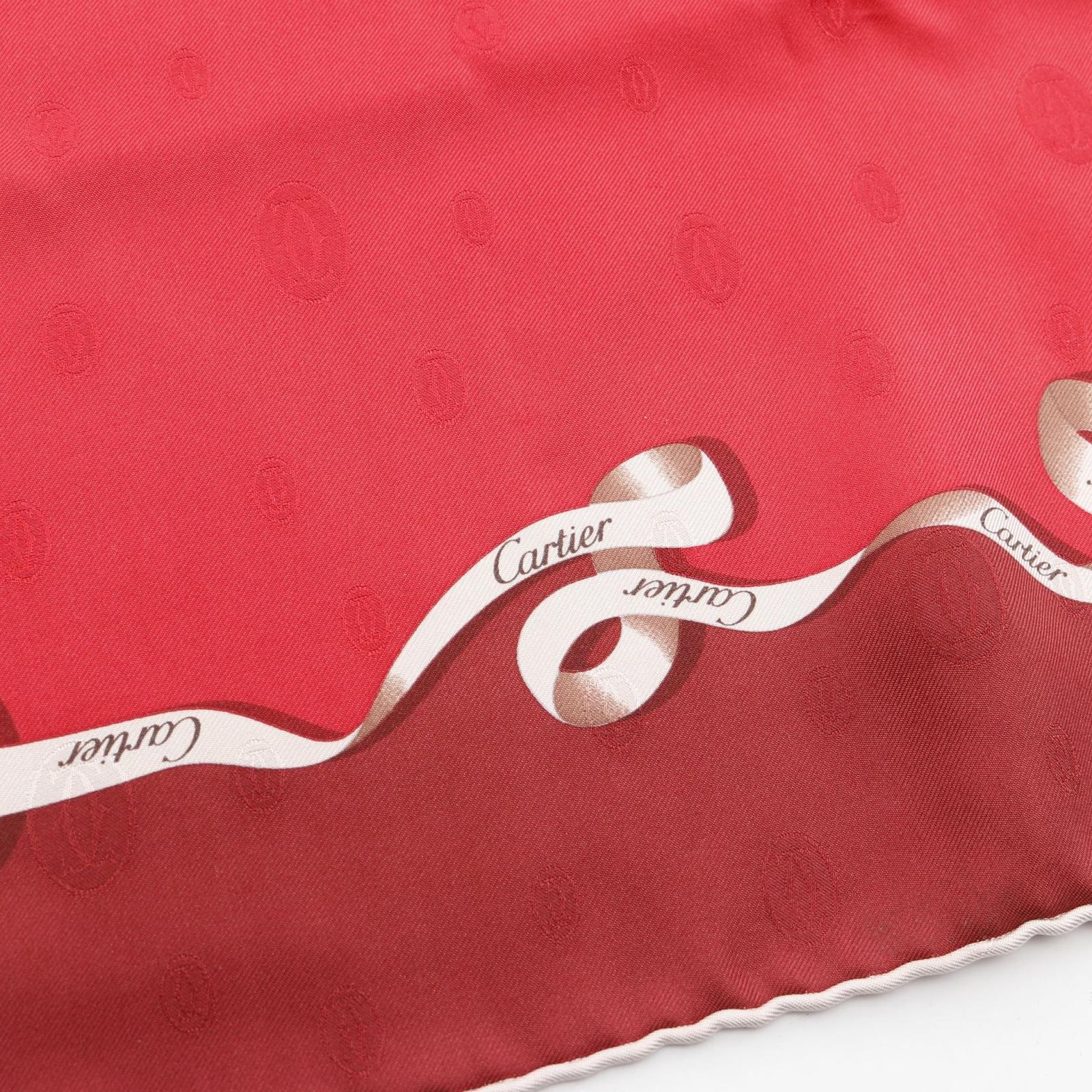 カルティエ CARTIER スカーフ 2C T6011494X レッド シルク スカーフ