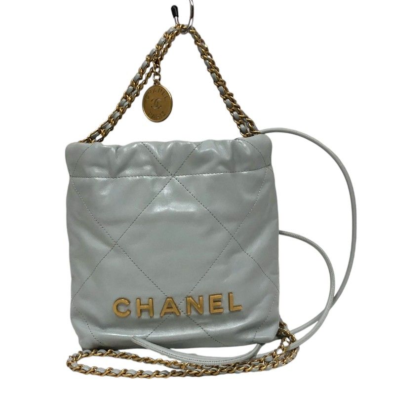 シャネル CHANEL CHANEL22 ミニ AS3980 ライトブルー ゴールド金具  
