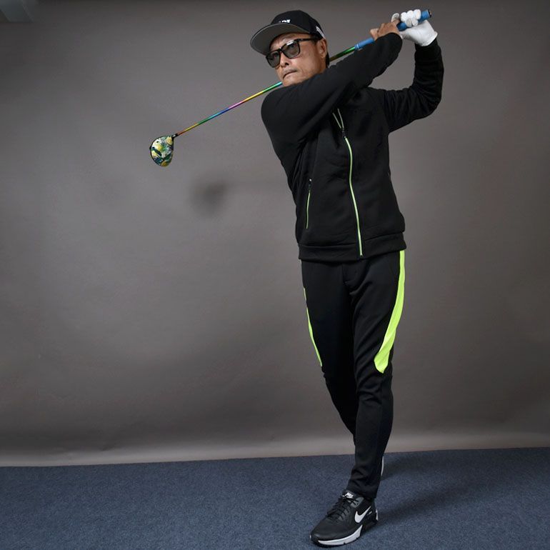 新品 カラーZIPフリースフルジップゴルフジャケット/杢ブラック