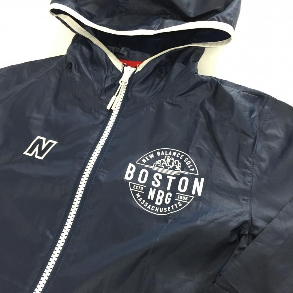 美品】ニューバランスゴルフ ジップパーカー ネイビー×白 薄手