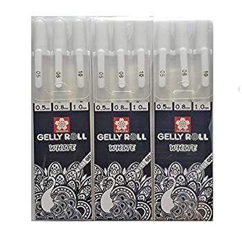 Sakura Gelly Rollペンホワイト、クラシック08ホワイトGelインク、1ボックス12のペン