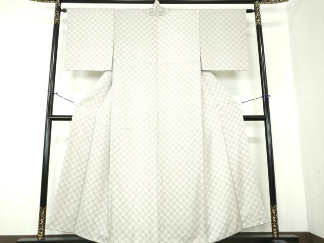 平和屋着物○京の名門 友禅 染の北川 小紋 花織 市松文様 反