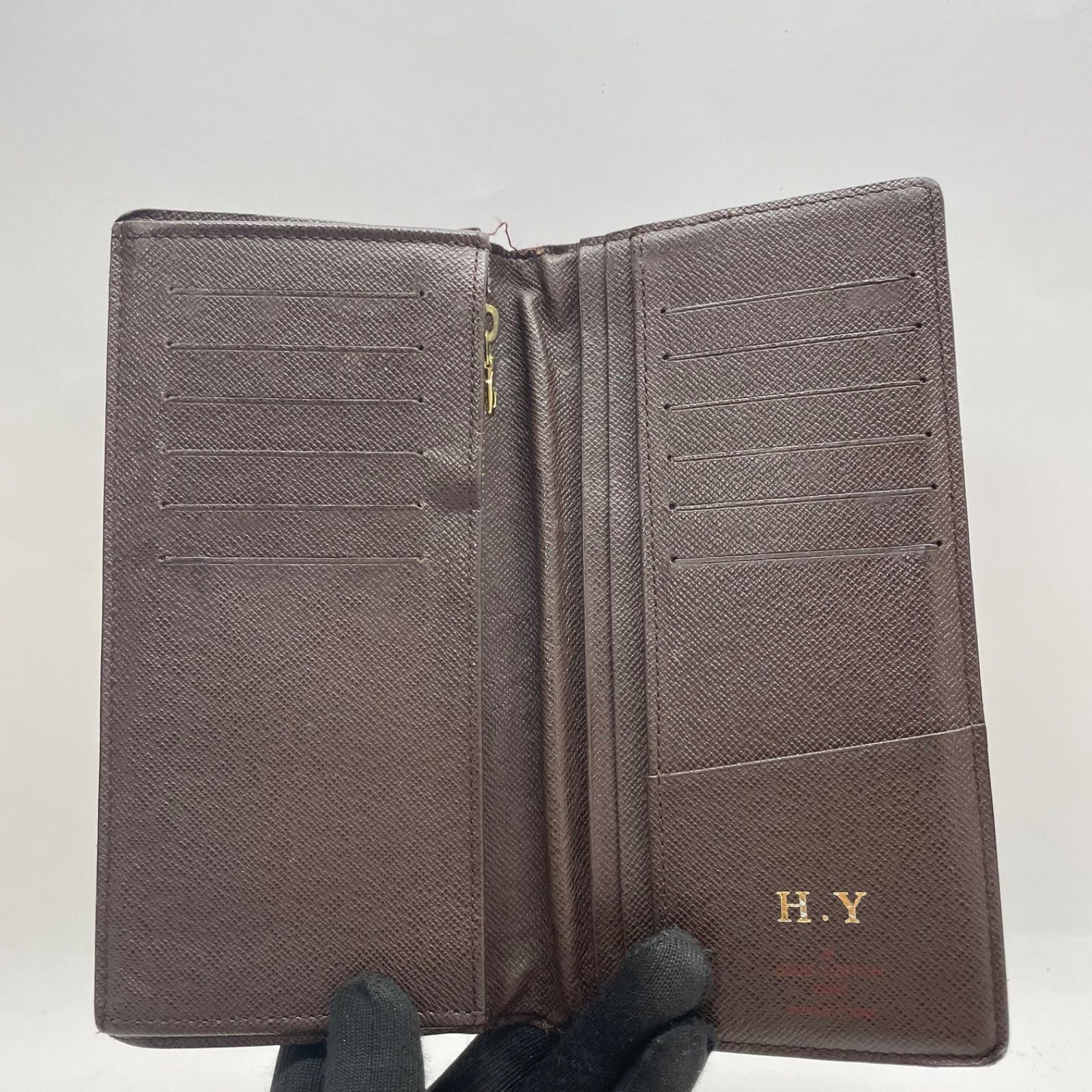 2071 LOUIS VUITTON ルイヴィトン ダミエ 長財布 ブラザ イニシャル