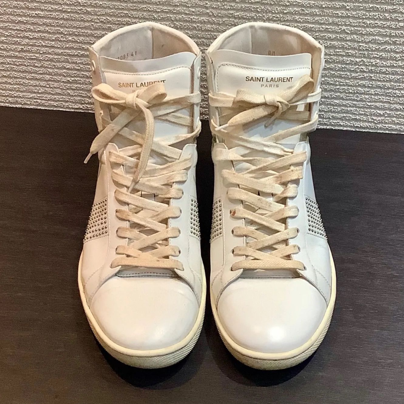 SAINT LAURENT ホワイト スタッズ　ハイカットスニーカー 楽天市場】【完売】サンローランパリ SAINT LAURENT PARIS