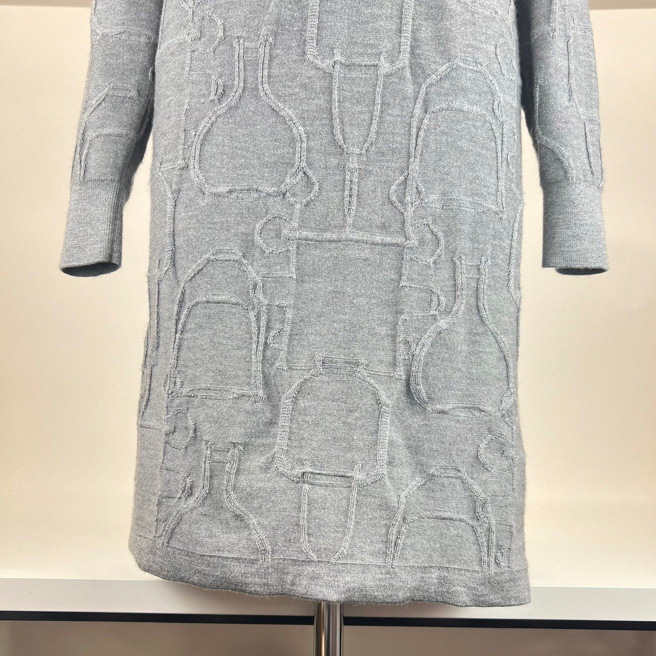 美品 HERMES エルメス グレー ニット カシミア シルク size34 34サイズ  