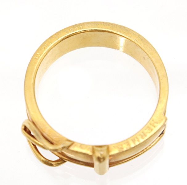 広尾店】エルメス HERMES ブックルセリエ スカーフリング ゴールド  