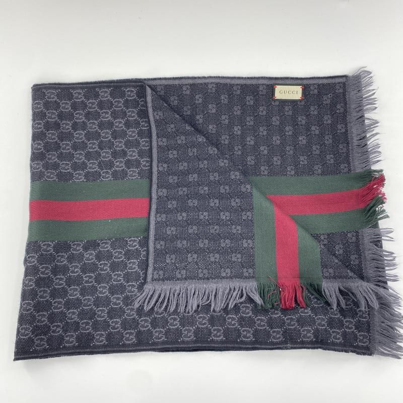 ホット セールの通販 中古】GUCCI ブラック 4G704 147351 マフラー シェリーライン 小物