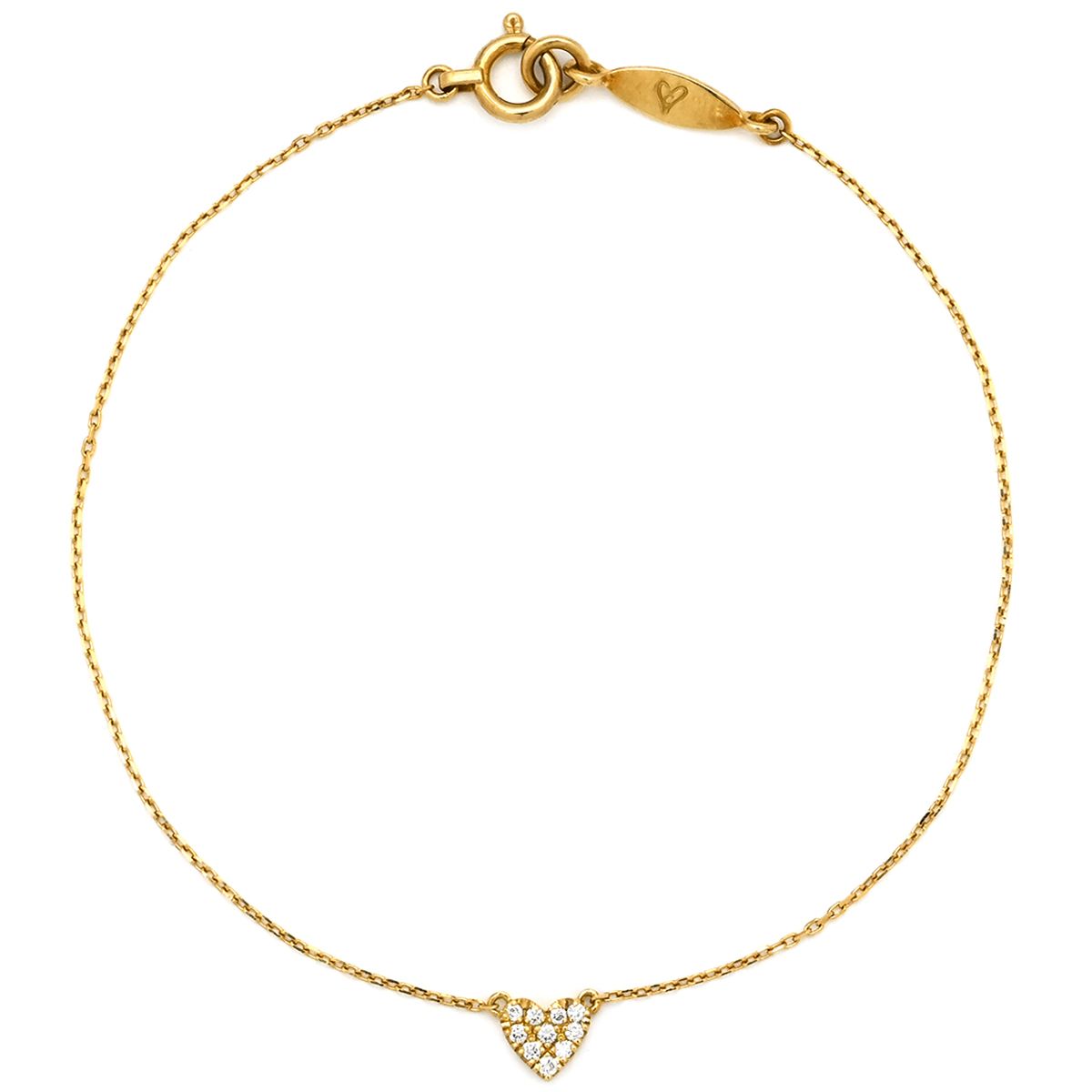 アーカー AHKAH ブレスレット ハートパヴェ K18YG ダイヤモンド