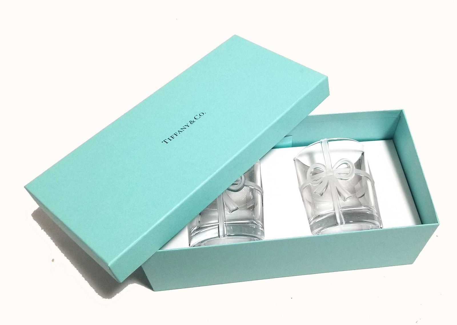 未使用 ティファニー グラス リボン ボウ コップ ガラス 食器