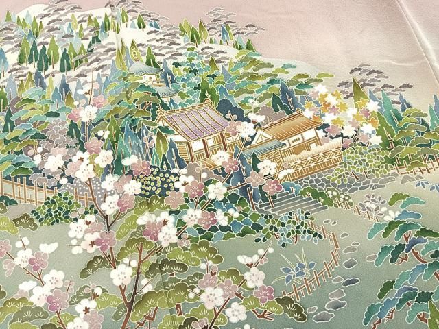 平和屋着物○豪華色留袖 外池雅峰 風景草花文 暈し染め