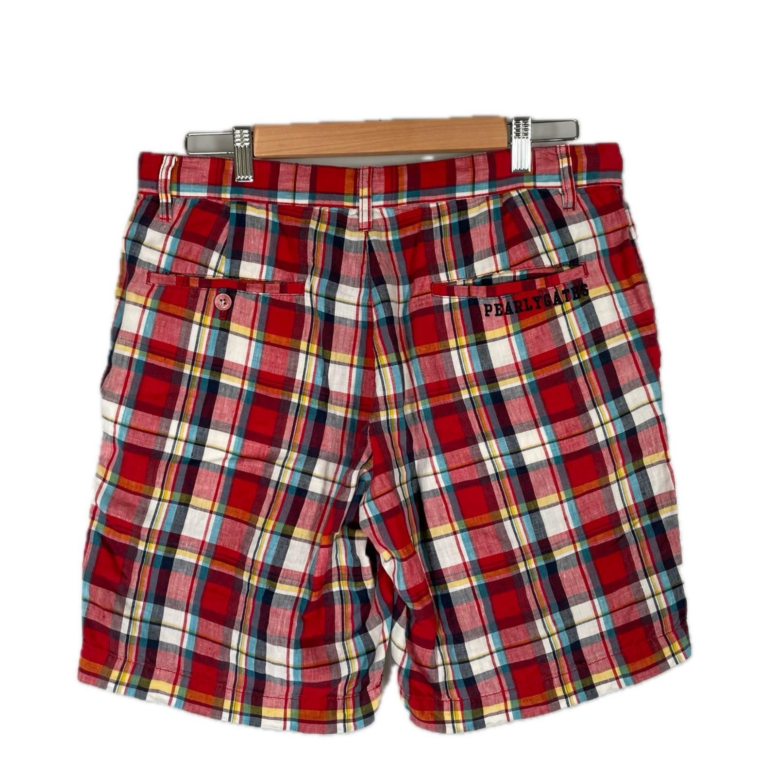 美品 PEARLY GATES パーリーゲイツ ハーフパンツ チェック 春夏 SS