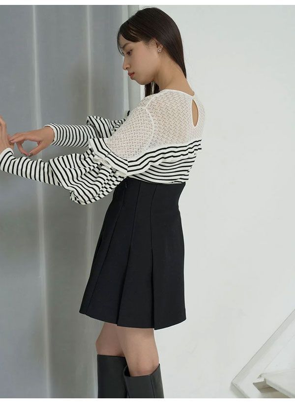 FOXEY フォクシー シルクフレアスカート 茶系 ミニスカート