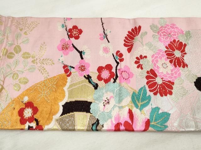 平和屋着物○九寸名古屋帯 作家物 更紗花唐草文 正絹 逸品