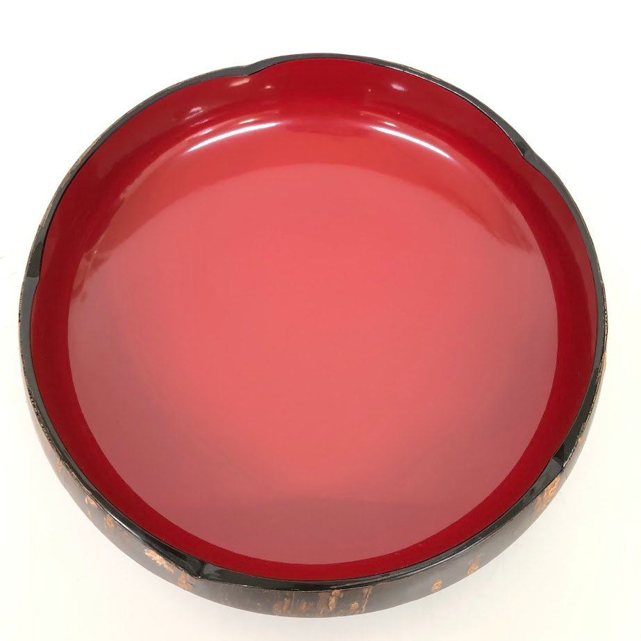菓子器 漆塗り 直径約24cm 高さ約8.5cm