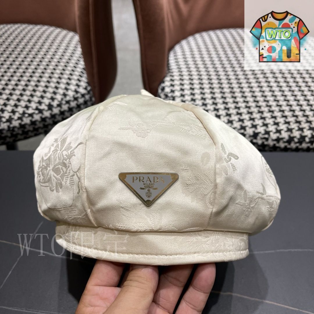 今日特価】Prada 日系ヴィンテージ シルクベレー帽 - メルカリ