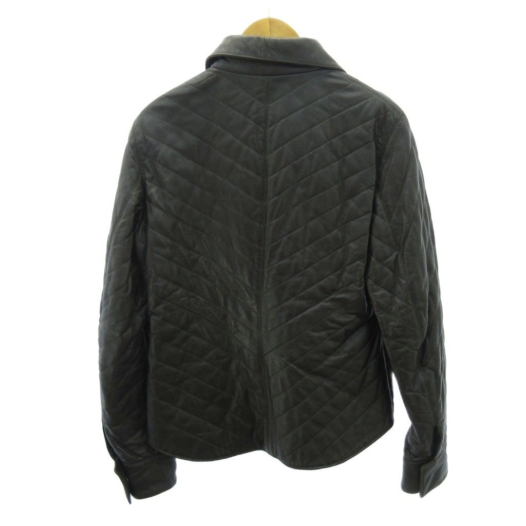 アスペジ ASPESI d.n.m シングルライダース レザージャケット ブルゾン ラムレザー 42 こげ茶 ダークブラウン 1010