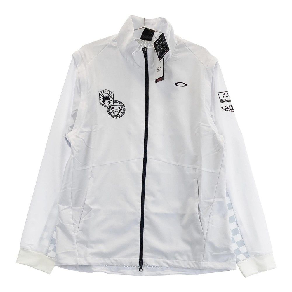 サイズ：XL OAKLEY オークリー FOA405145/2023年モデル 裏メッシュ 2WAY ジップジャケット 切替チェッカー柄 ホワイト系 [240101338964] ゴルフウェア メンズ ストスト