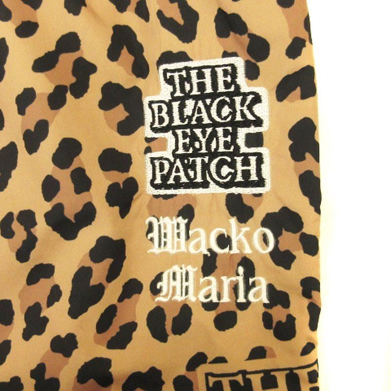 ブラックアイパッチ THE BLACK EYE PATCH × ワコマリア WACKO MARIA LEOPARD TRACK レオパード柄 トラック  パンツ ブラウン系 M