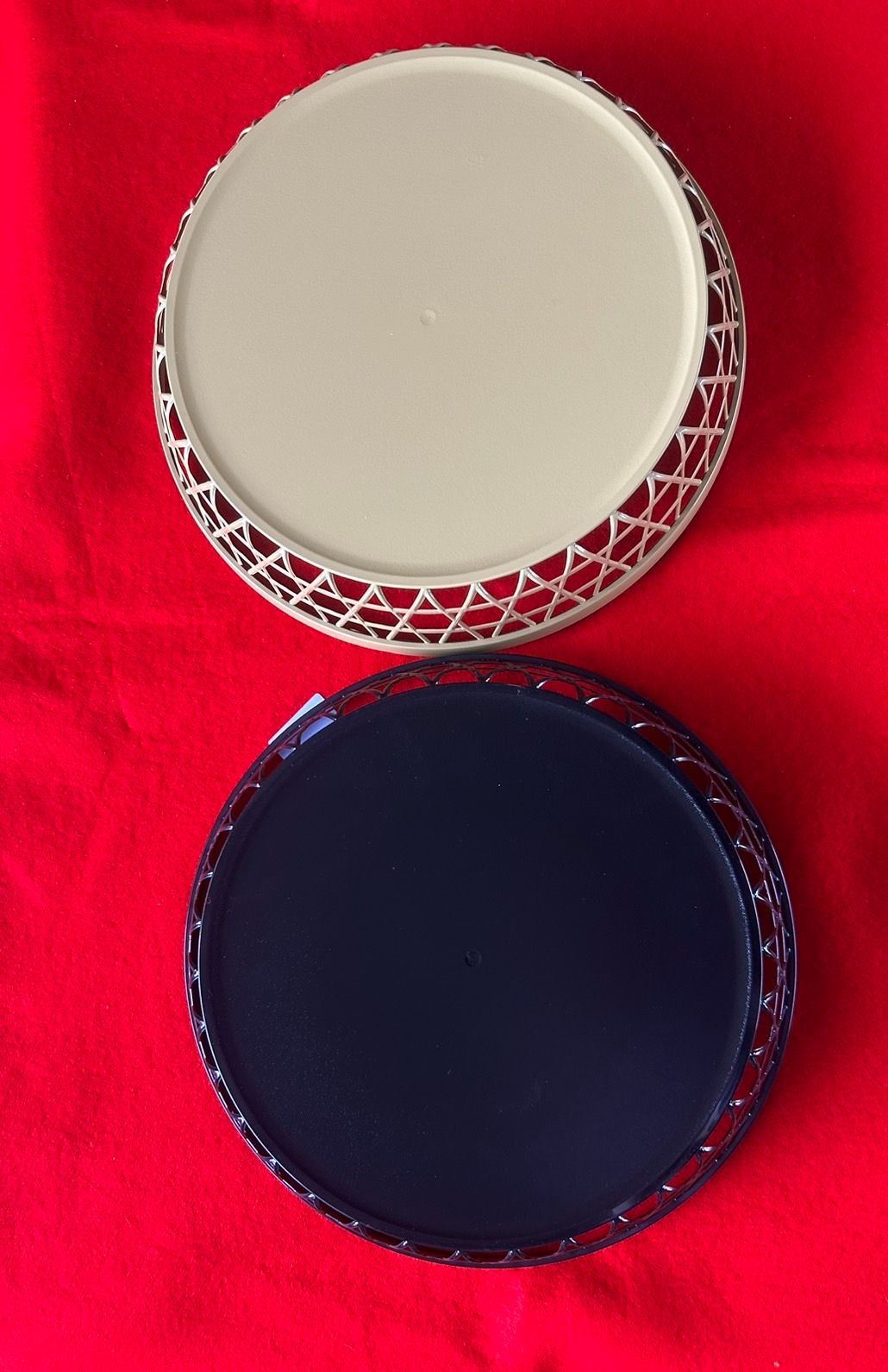 30cm竹丸かごクリーム内朱 30cm竹丸かご 総黒内朱 セット販売