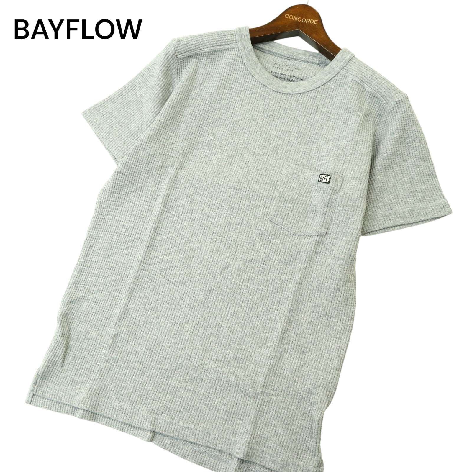 BAYFLOW ベイフロー 春夏 ロゴ☆ ワッフル サーマル 半袖 ポケット 