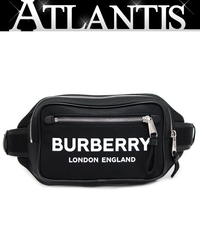 未使用 バーバリー BURBERRY ロゴ ボディバッグ ウェストポーチ 黒