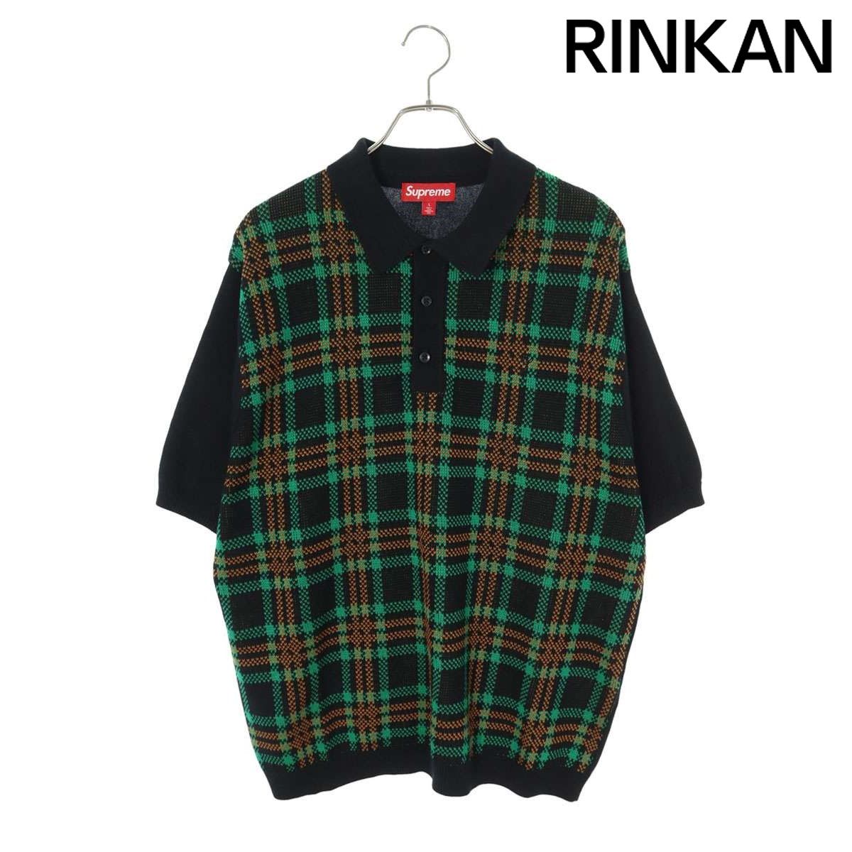 シュプリーム 24SS Plaid Knit S/S Polo プレイドニット半袖ポロシャツ メンズ L※8/17～22 発送・問い合わせ遅延 -  メルカリ