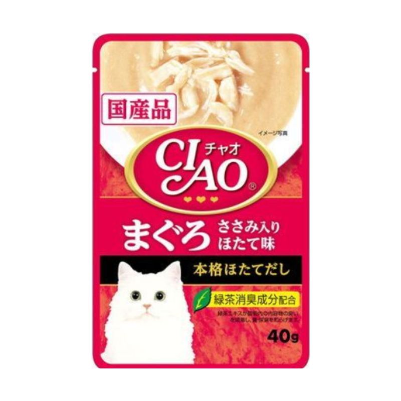 CIAO チャオ パウチ まぐろ ささみ入り ほたて味 40g 96袋セット
