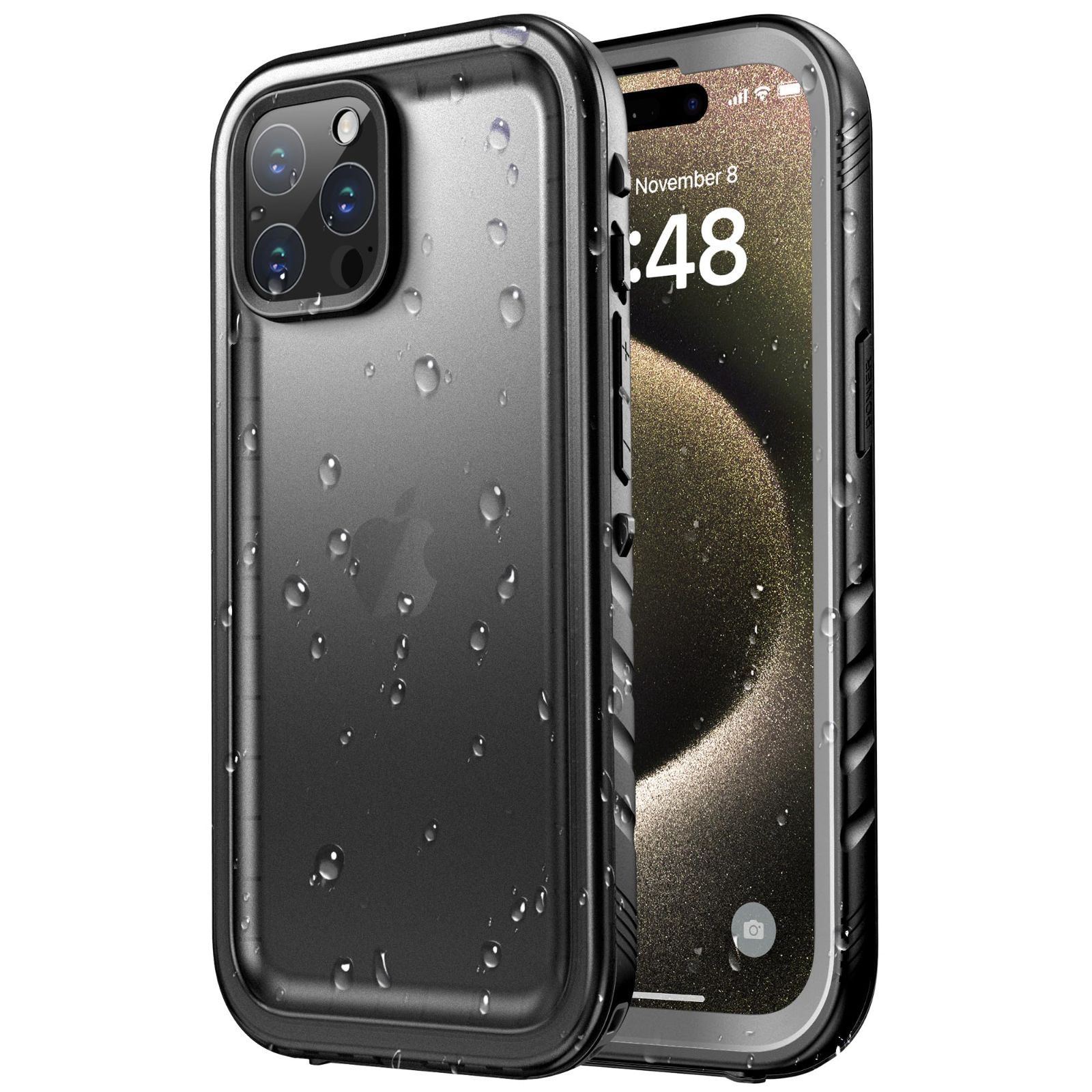 【在庫セール】完全防水 IP68防水等級 ケース 防雪 防塵 耐衝撃 耐衝撃 用 360全面保護 用 QI充電 フェイスID Max 認証対応 Max 操作便利 Pro 超薄型 ストラップ付き Pro 雨の日 15 iPhone 15 15 プロマッ