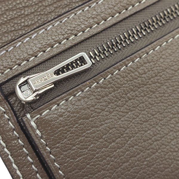 エルメス HERMES 三つ折り財布 ベアン コンビネ シェーブル エトゥープ