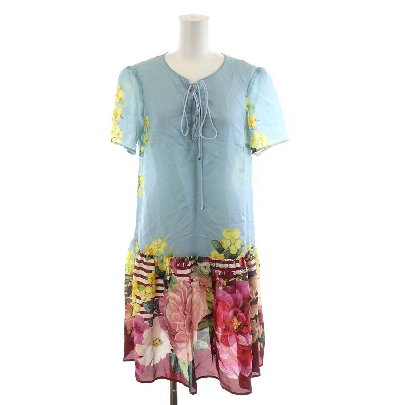 Blumarine ブルマリン ワンピース I38 花柄 ノースリーブ