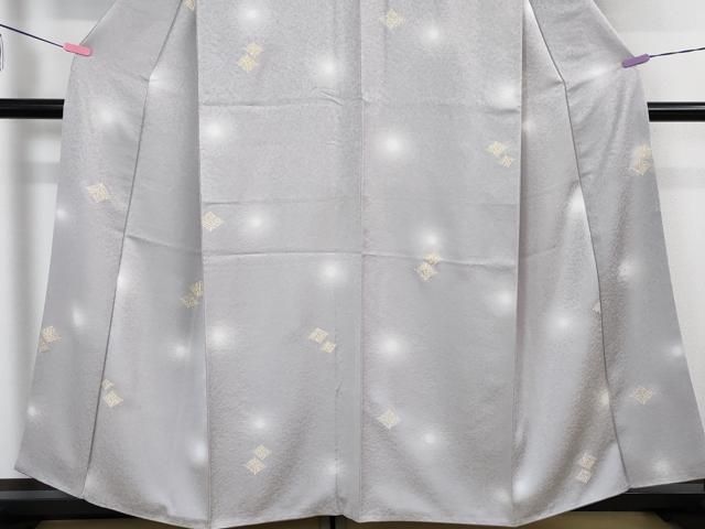 平和屋本店■極上　小紋　松葉菱文　蛍暈し　暁鼠色地　金彩　逸品　DZAA5093kh5 平和屋本店□極上 小紋 松葉菱文 蛍暈し 暁鼠色地 金彩 逸品