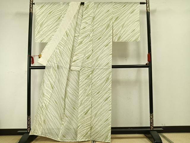 平和屋着物＊夏物 小紋 絽 草花文 洗える着物 BAAU3446hj