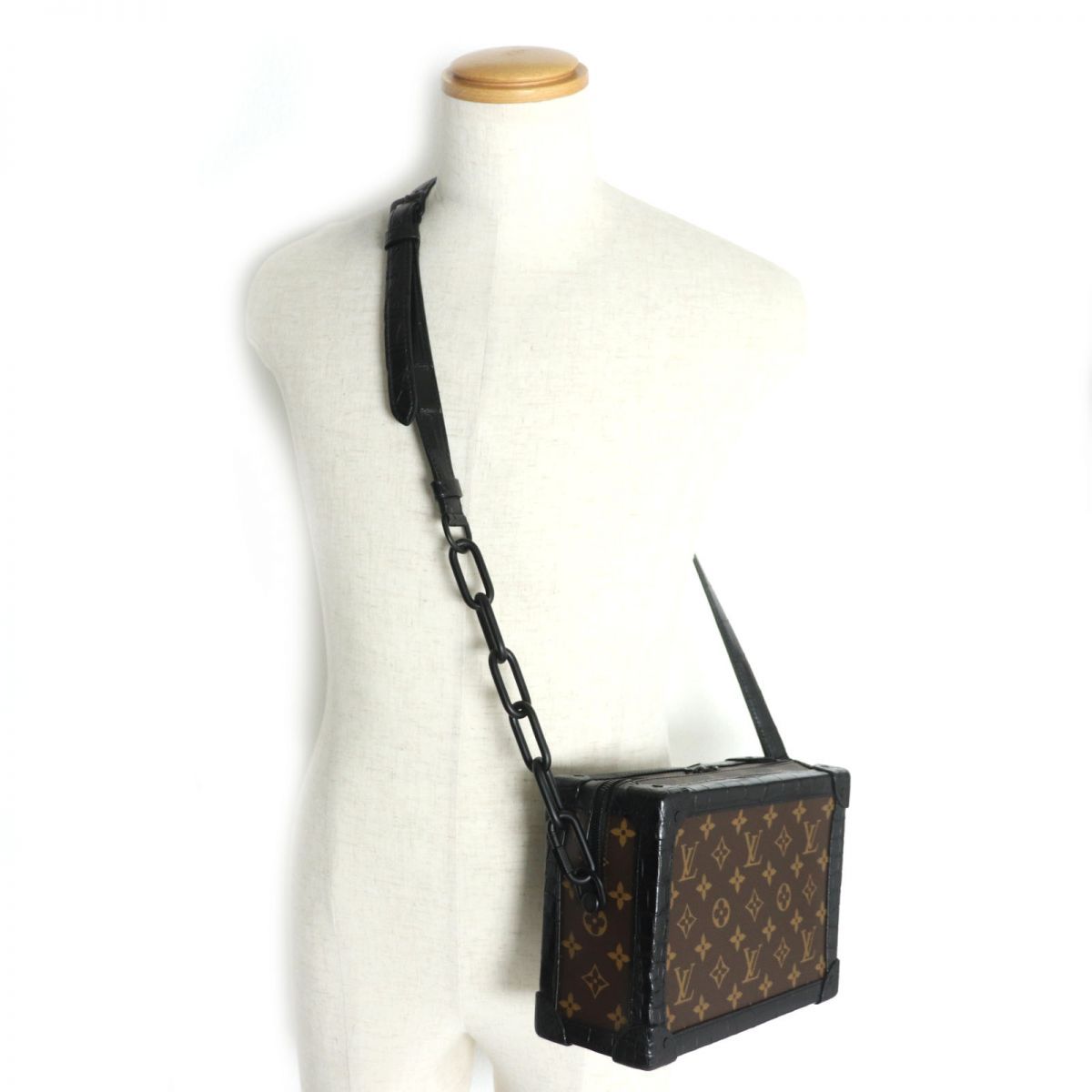 未使用品▼LOUIS VUITTON ルイヴィトン N98255 ソフトトランク モノグラム クロコダイル エキゾチックレザー ショルダーバッグ 仏製  袋付き